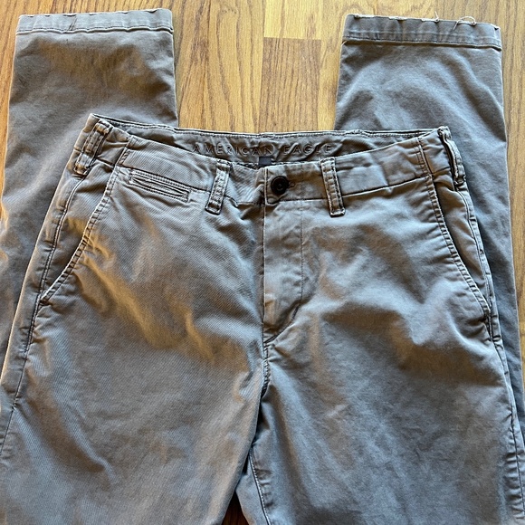 Men’s American Eagle Flex Original Straight Lived In Khaki Pants - Picture 10 of 11